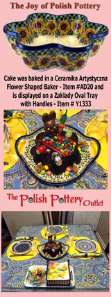 Baker, Flower-Shaped, 9.25" in "Cat Tracks" by Ceramika Artystyczna | AD20-1771