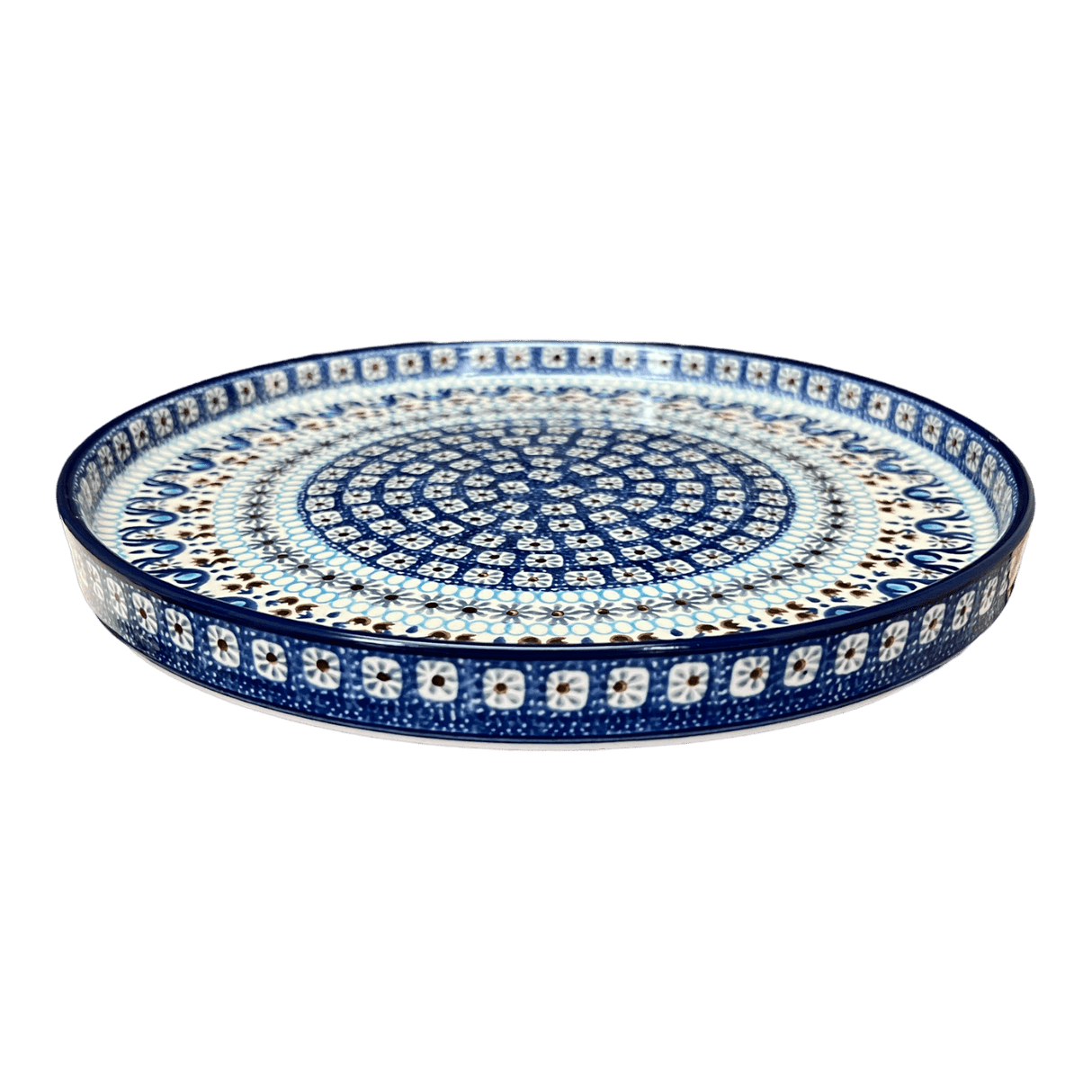 Tray, Round, 10" in "Blue Ribbon" by Ceramika Artystyczna | AE93-1026X