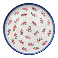 A picture of a Polish Pottery Round Tray (Wild Rose) | AE93-1525X as shown at PolishPotteryOutlet.com/products/round-tray-wild-rose-ae93-1525x