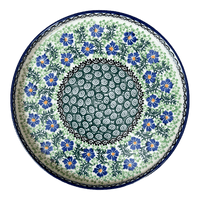 A picture of a Polish Pottery Round Tray (Clematis) | AE93-1538X as shown at PolishPotteryOutlet.com/products/round-tray-clematis-ae93-1538x