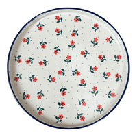 A picture of a Polish Pottery Round Tray (Flower Girl) | AE93-1661X as shown at PolishPotteryOutlet.com/products/round-tray-flower-girl-ae93-1661x