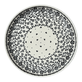 Polish Pottery Round Tray (Black Bouquet) | AE93-2314 Additional Image at PolishPotteryOutlet.com