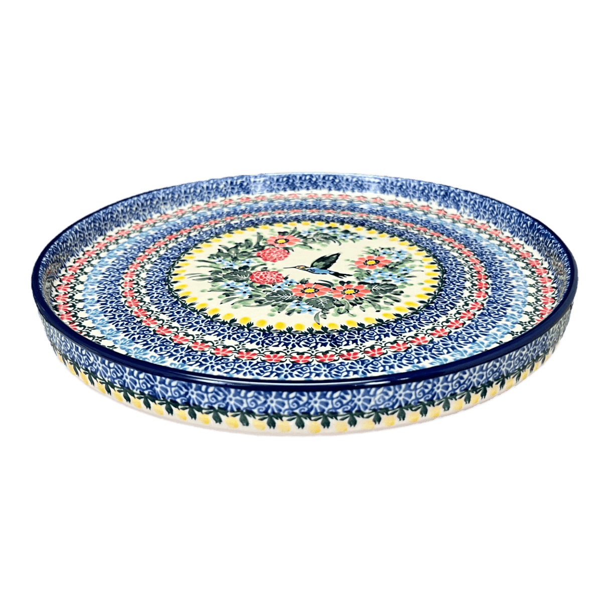 Tray, Round, 10" in "Hummingbird Bouquet" by Ceramika Artystyczna | AE93-U3357