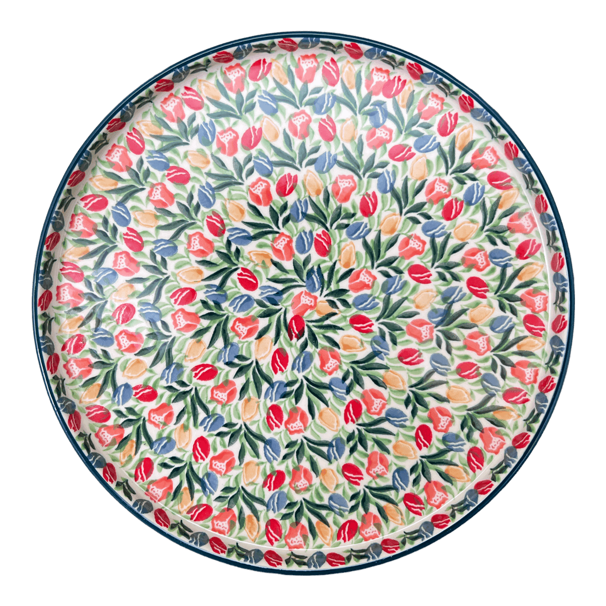 Tray, Round, 10" in "Tulip Burst" by Ceramika Artystyczna | AE93-U4226