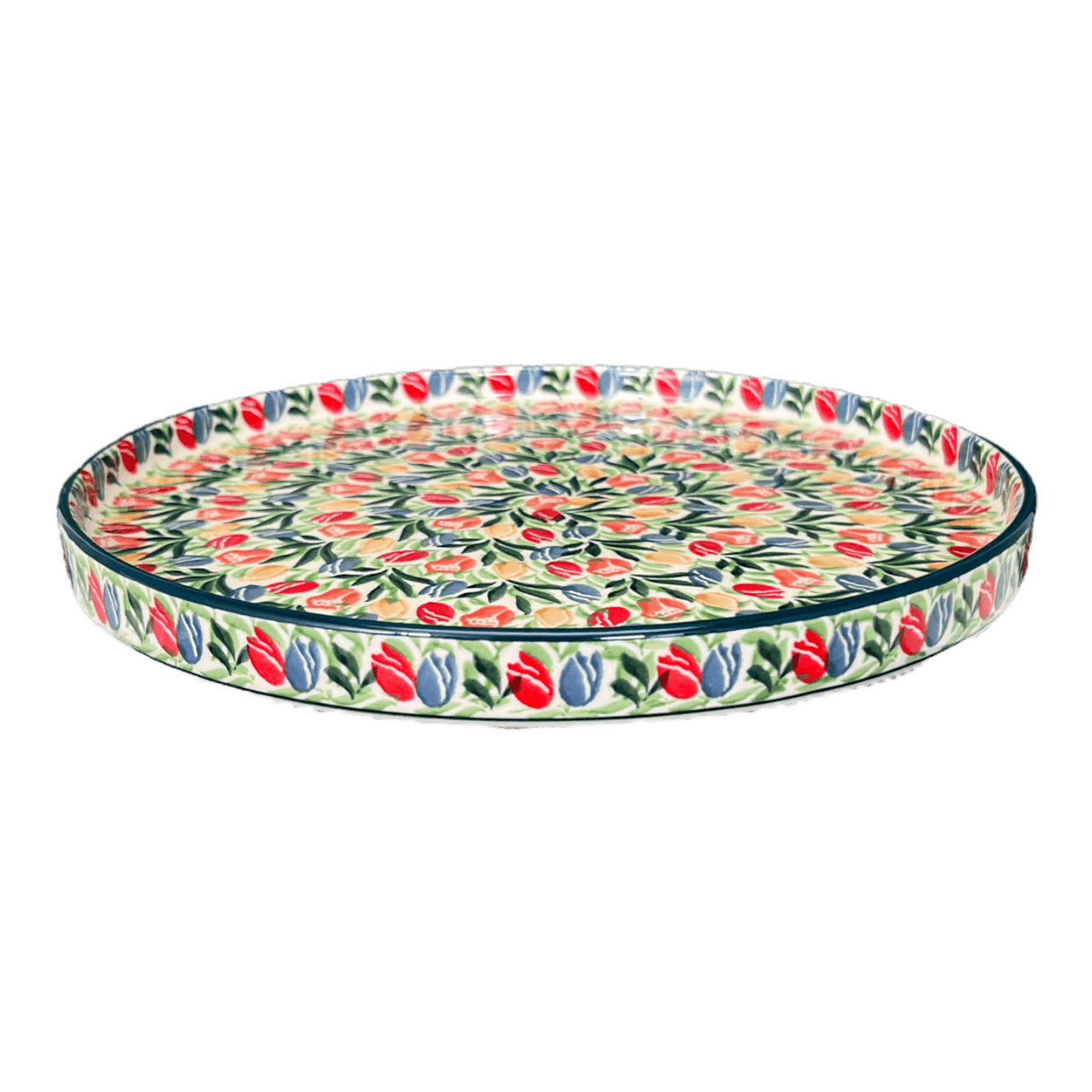 Tray, Round, 10" in "Tulip Burst" by Ceramika Artystyczna | AE93-U4226