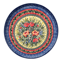 A picture of a Polish Pottery Round Tray (Beautiful Bouquet) | AE93-U4616 as shown at PolishPotteryOutlet.com/products/round-tray-beautiful-bouquet-ae93-u4616