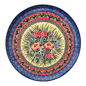 Polish Pottery Round Tray (Beautiful Bouquet) | AE93-U4616 Additional Image at PolishPotteryOutlet.com