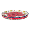 Polish Pottery Round Tray (Regal Daisies - Red) | AE93-U4725 at PolishPotteryOutlet.com