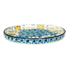 Polish Pottery Round Tray (Regal Daisies - Blue) | AE93-U4736 at PolishPotteryOutlet.com