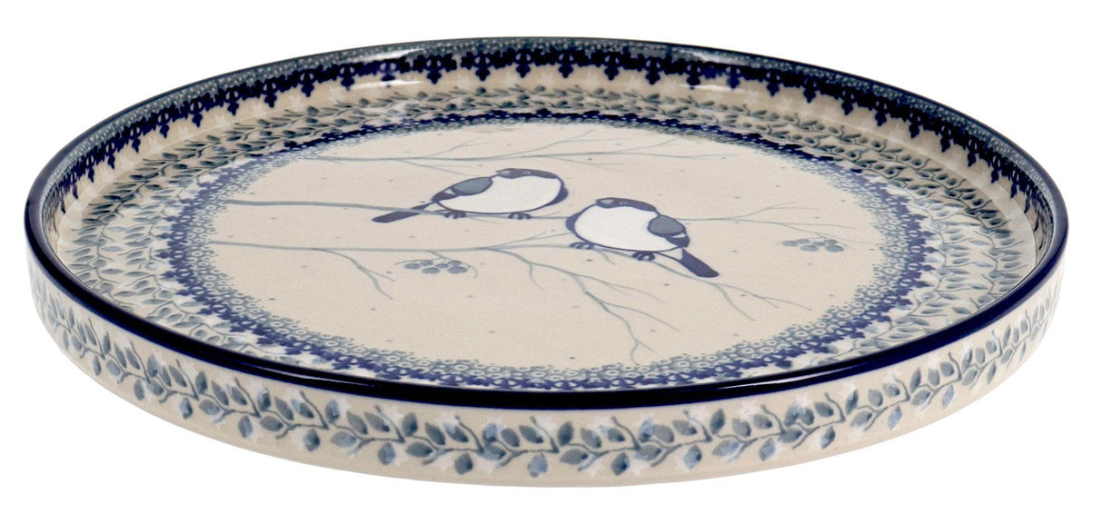 Tray, Round, 10" in "Bullfinch on Blue" by Ceramika Artystyczna | AE93-U4830