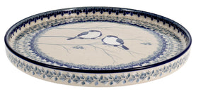 Polish Pottery Round Tray (Bullfinch on Blue) | AE93-U4830 Additional Image at PolishPotteryOutlet.com