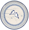 Polish Pottery Round Tray (Bullfinch on Blue) | AE93-U4830 at PolishPotteryOutlet.com