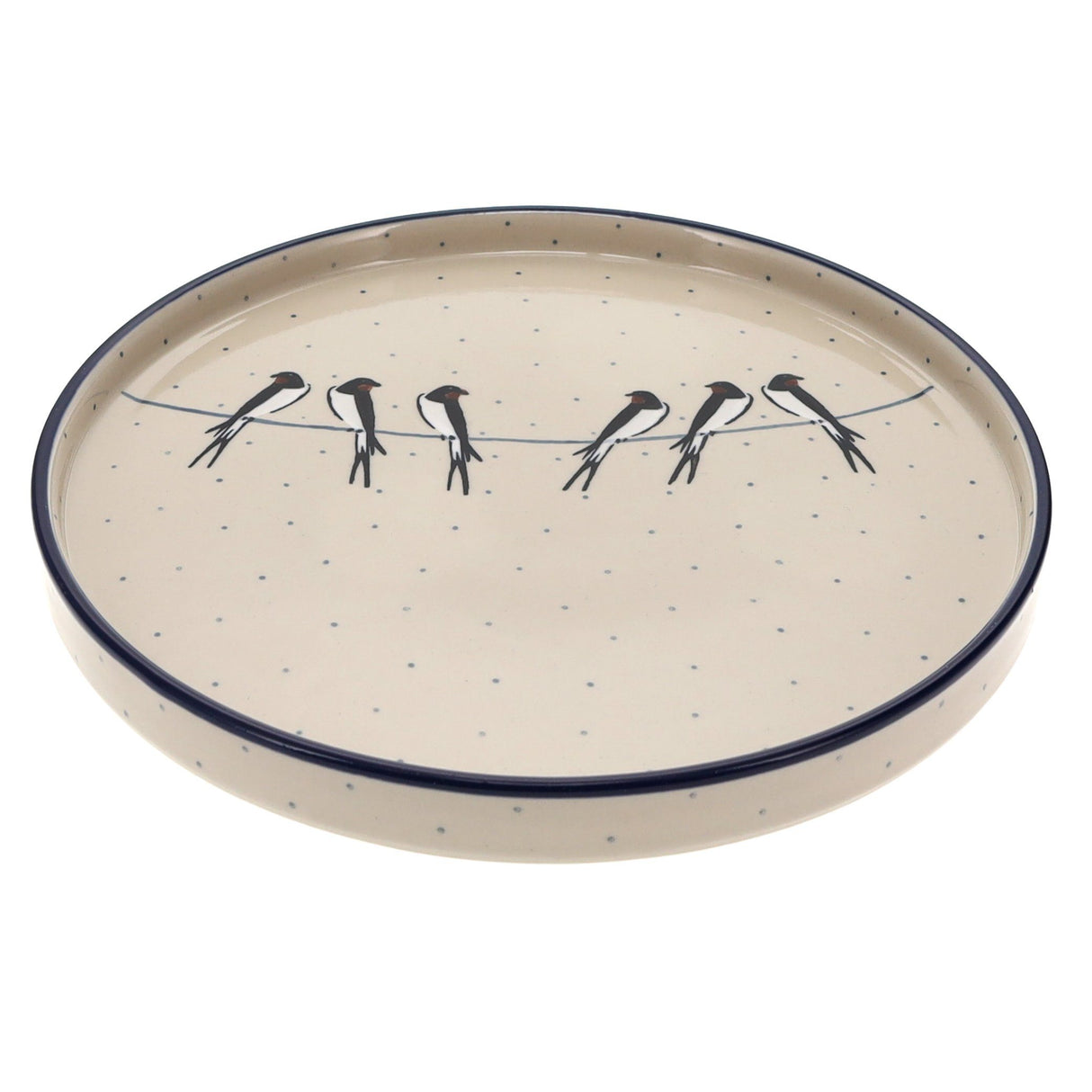 Tray, Round, 10" in "Birds on a Wire" by Ceramika Artystyczna | AE93-U4831