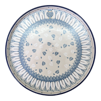 A picture of a Polish Pottery CA 10" Round Tray (Lone Owl) | AE93-U4872 as shown at PolishPotteryOutlet.com/products/round-tray-lone-owl-ae93-u4872