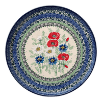 A picture of a Polish Pottery Round Tray (Perennial Bouquet) | AE93-U4968 as shown at PolishPotteryOutlet.com/products/round-tray-perennial-bouquet-ae93-u4968