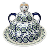 Polish Pottery Collectible Cheese Lady (Green Tea Garden) | B001T-14 at PolishPotteryOutlet.com