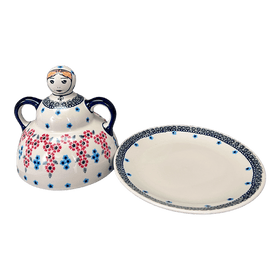 Polish Pottery Collectible Cheese Lady (Floral Symmetry) | B001T-DH18 Additional Image at PolishPotteryOutlet.com
