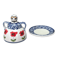 A picture of a Polish Pottery Little Lemon Lady (Poppy Garden) | B002T-EJ01 as shown at PolishPotteryOutlet.com/products/little-lemon-lady-poppy-garden-b002t-ej01