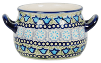 A picture of a Polish Pottery Individual Soup Tureen (Blue Bells) | B006S-KLDN as shown at PolishPotteryOutlet.com/products/the-individual-soup-tureen-blue-bells