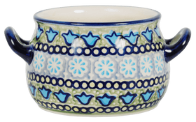 Polish Pottery Individual Soup Tureen W/Handles (Blue Bells) | B006S-KLDN Additional Image at PolishPotteryOutlet.com
