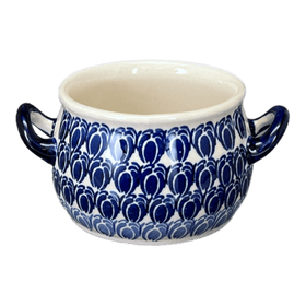 Polish Pottery Individual Soup Tureen W/Handles (Tulip Blues) | B006T-GP16 Additional Image at PolishPotteryOutlet.com