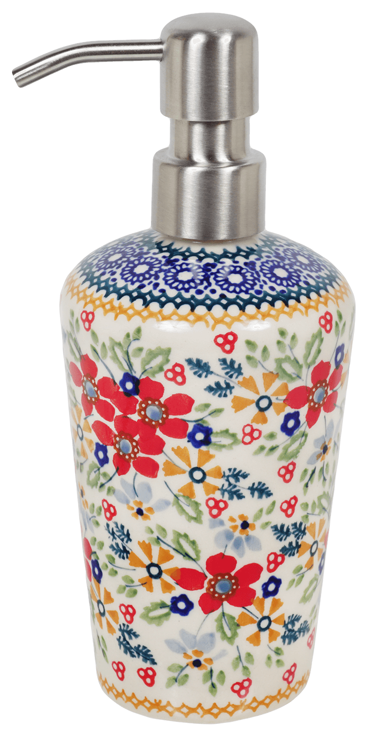 Soap Dispenser, 7" in "Ruby Bouquet" by Manufaktura | B009S-DPCS