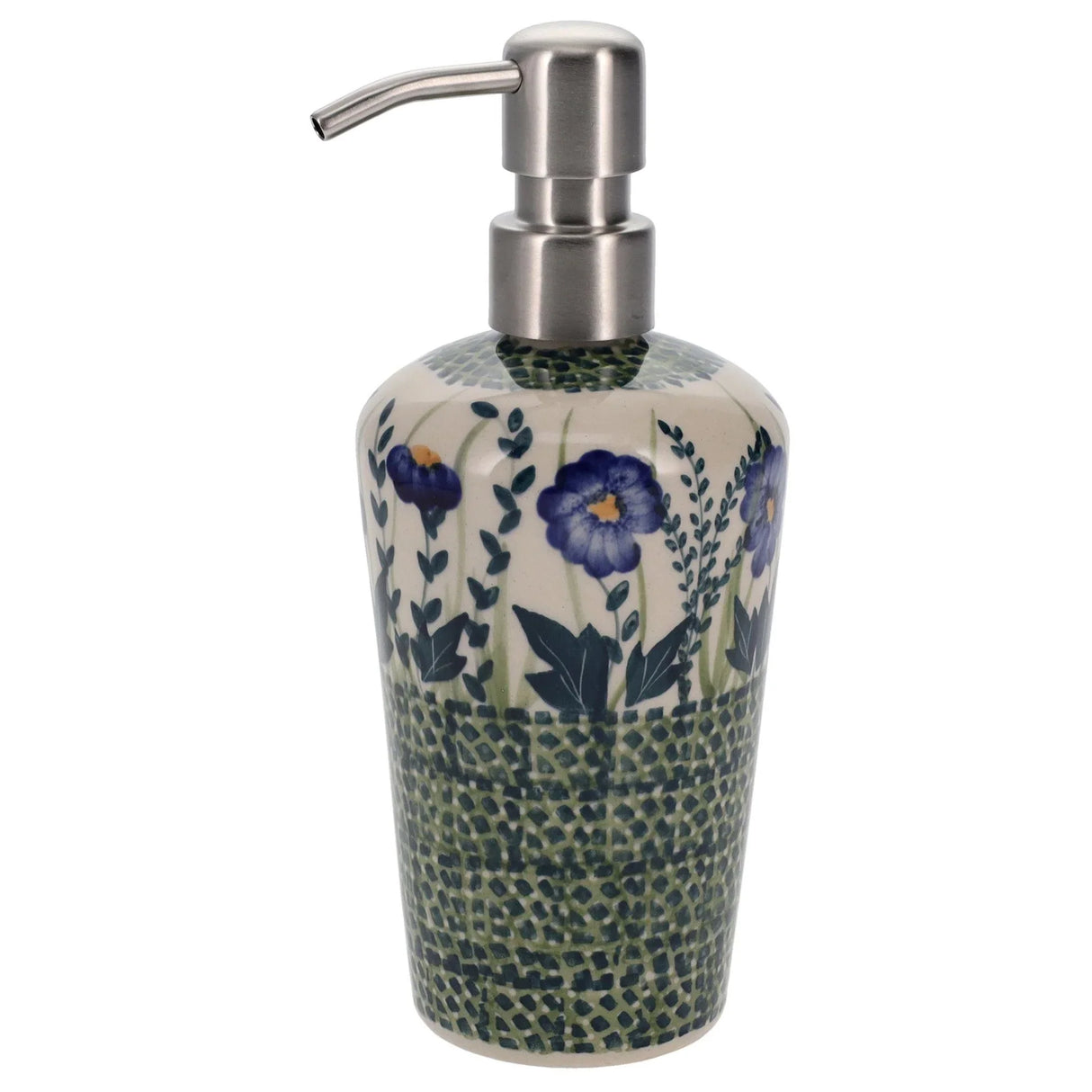 Soap Dispenser, 7" in "Bouncing Blue Blossoms" by Manufaktura | B009U-IM03