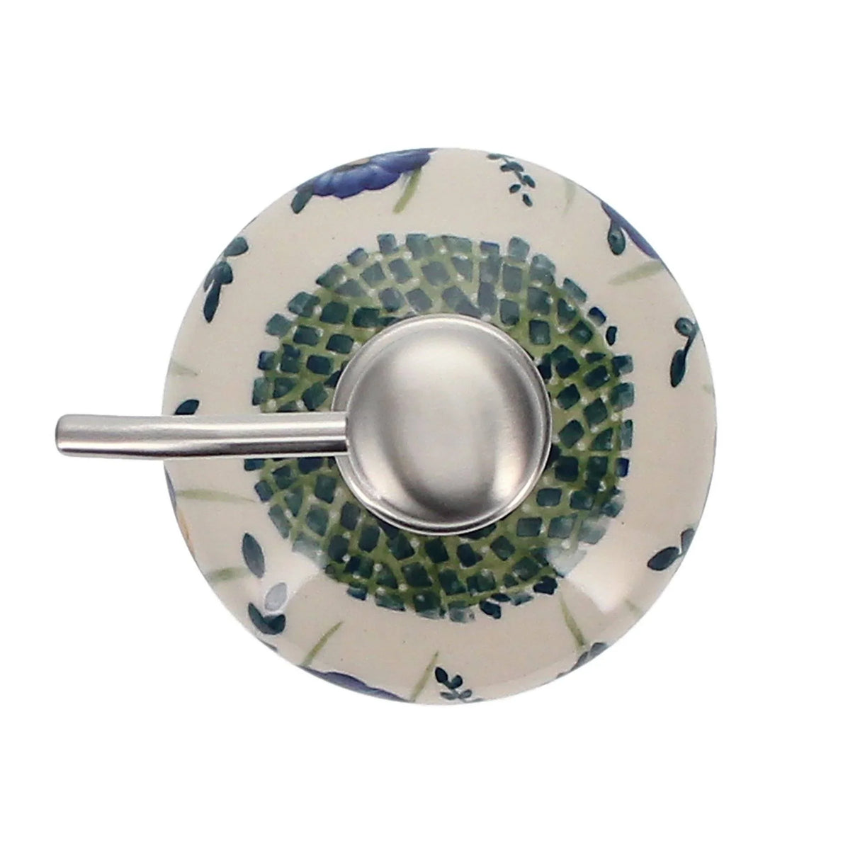 Soap Dispenser, 7" in "Bouncing Blue Blossoms" by Manufaktura | B009U-IM03