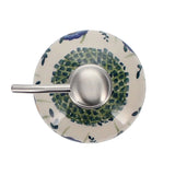 Soap Dispenser, 7" in "Bouncing Blue Blossoms" by Manufaktura | B009U-IM03