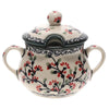 Polish Pottery 3.5" Traditional Sugar Bowl (Cherry Blossom) | C015S-DPGJ at PolishPotteryOutlet.com