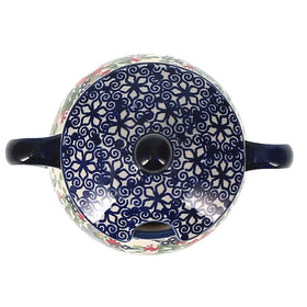 Polish Pottery 3.5" Traditional Sugar Bowl (Poppy Persuasion) | C015S-P265 Additional Image at PolishPotteryOutlet.com