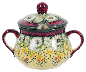 Polish Pottery 3.5" Traditional Sugar Bowl (Sunshine Grotto) | C015S-WK52 Additional Image at PolishPotteryOutlet.com