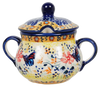 Polish Pottery 3.5" Traditional Sugar Bowl (Butterfly Bliss) | C015S-WK73 at PolishPotteryOutlet.com