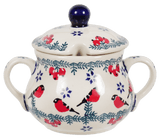 Bowl, Round, Sugar Bowl, 3.5" in "Red Bird" by Manufaktura | C015T-GILE