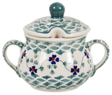Bowl, Round, Sugar Bowl, 3.5" in "Woven Pansies" by Manufaktura | C015T-RV