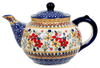 Polish Pottery 1.5 Liter Teapot (Ruby Duet) | C017S-DPLC at PolishPotteryOutlet.com