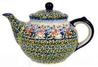 A picture of a Polish Pottery 1.5 Liter Teapot (Pastel Garden) | C017S-JZ38 as shown at PolishPotteryOutlet.com/products/the-1-5-liter-teapot-pastel-garden
