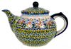 Polish Pottery 1.5 Liter Teapot (Pastel Garden) | C017S-JZ38 at PolishPotteryOutlet.com