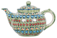A picture of a Polish Pottery The 1.5 Liter Teapot (Amsterdam) | C017S-LK as shown at PolishPotteryOutlet.com/products/the-15-liter-teapot-amsterdam