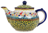 A picture of a Polish Pottery 1.5 Liter Teapot (Sunlit Wildflowers) | C017S-WK77 as shown at PolishPotteryOutlet.com/products/the-1-5-liter-teapot-sunlit-wildflowers