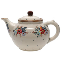 A picture of a Polish Pottery 1.5 Liter Teapot (Country Pride) | C017T-GM13 as shown at PolishPotteryOutlet.com/products/the-1-5-liter-teapot-country-pride