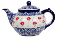 A picture of a Polish Pottery The 1.5 Liter Teapot (Summer Blossoms) | C017T-P232 as shown at PolishPotteryOutlet.com/products/the-15-liter-teapot-summer-blossoms