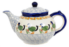 Polish Pottery 1.5 Liter Teapot (Ducks in a Row) | C017U-P323 at PolishPotteryOutlet.com