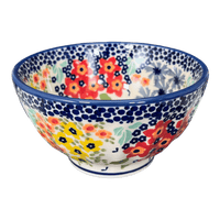 A picture of a Polish Pottery 5.5" Fancy Bowl (Brilliant Garden) | C018S-DPLW as shown at PolishPotteryOutlet.com/products/5-5-fancy-bowl-brilliant-garden-c018s-dplw