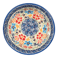 A picture of a Polish Pottery 5.5" Fancy Bowl (Festive Flowers) | C018S-IZ16 as shown at PolishPotteryOutlet.com/products/5-5-fancy-bowl-festive-flowers-c018s-iz16