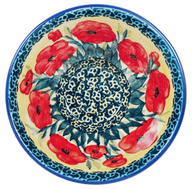 Polish Pottery 5.5" Fancy Bowl (Poppies in Bloom) | C018S-JZ34 Additional Image at PolishPotteryOutlet.com