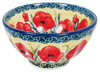 Polish Pottery 5.5" Fancy Bowl (Poppies in Bloom) | C018S-JZ34 at PolishPotteryOutlet.com