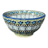 A picture of a Polish Pottery 5.5" Fancy Bowl (Blue Bells) | C018S-KLDN as shown at PolishPotteryOutlet.com/products/5-5-fancy-bowl-blue-bells-c018s-kldn