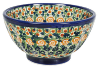 A picture of a Polish Pottery 5.5" Fancy Bowl (Perennial Garden) | C018S-LM as shown at PolishPotteryOutlet.com/products/5-5-fancy-bowl-perennial-garden