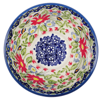 A picture of a Polish Pottery 5.5" Fancy Bowl (Floral Fantasy) | C018S-P260 as shown at PolishPotteryOutlet.com/products/5-5-fancy-bowl-floral-fantasy